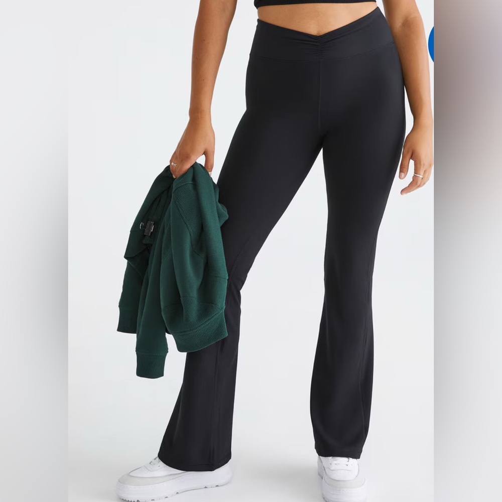 Aeropostale / Air Soft High-Rise Cinch Flare Leggings / XL / Black / NWT